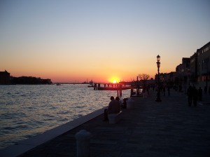 Our favorite spot to watch the sunset in Venice.